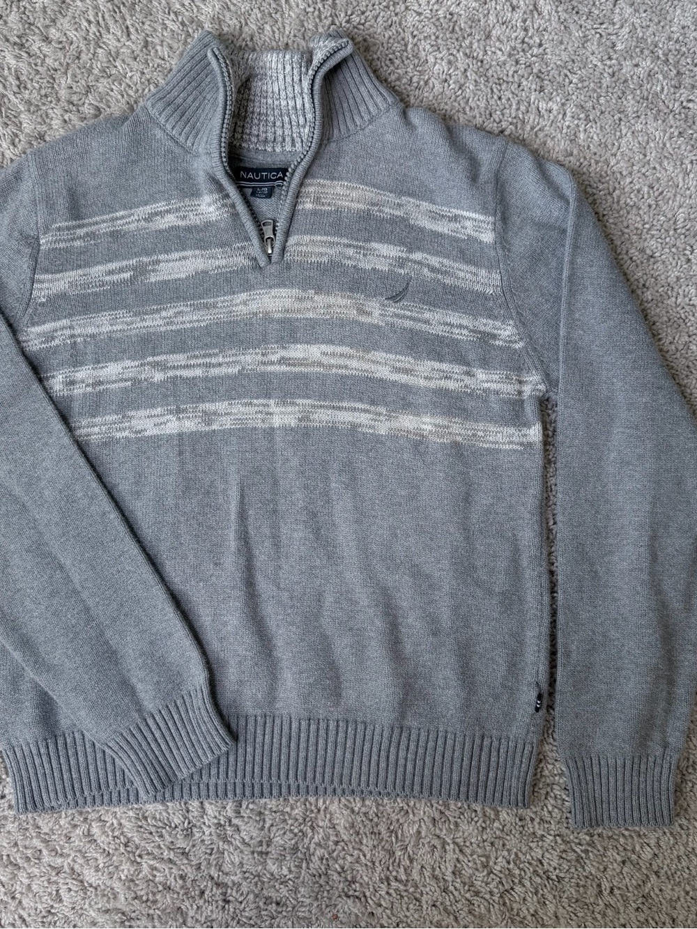 Nautica boys Gray Quarter-Zip Sweater